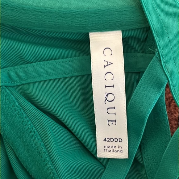 Cacique | Boost Plunge floral lace Kelly green front clasp Bra womenS size 42DDD - Picture 6 of 8